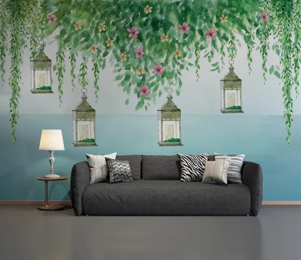 3D Green Vine Floral Wall Mural Wallpaper 389- Jess Art Decoration
