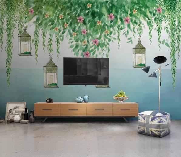 3D Green Vine Floral Wall Mural Wallpaper 389- Jess Art Decoration