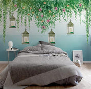 3D Green Vine Floral Wall Mural Wallpaper 389- Jess Art Decoration