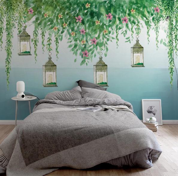 3D Green Vine Floral Wall Mural Wallpaper 389- Jess Art Decoration