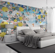 3D Fruit Tree Fox Wall Mural Wallpaper 339- Jess Art Decoration