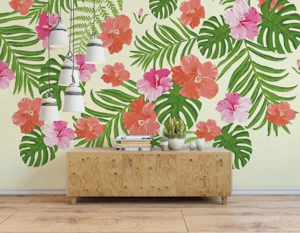 3D Floral Leaves Wall Mural Wallpaper 354- Jess Art Decoration