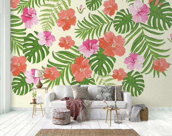 3D Floral Leaves Wall Mural Wallpaper 354- Jess Art Decoration