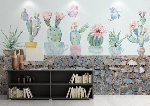 3D Cactus Plants Wall Mural Wallpaper 281- Jess Art Decoration