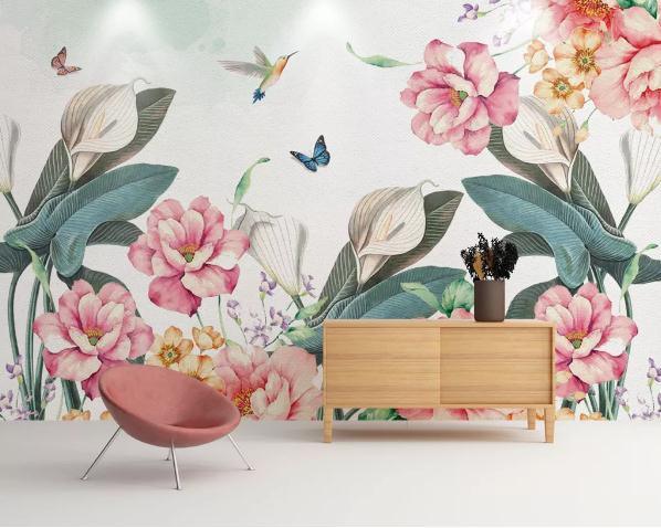 3D Pink Floral Calla Lily Wall Mural Wallpaper 392- Jess Art Decoration