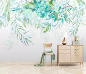 3D Green Succulents Leaves Branch Wall Mural Wallpaper 359- Jess Art Decoration