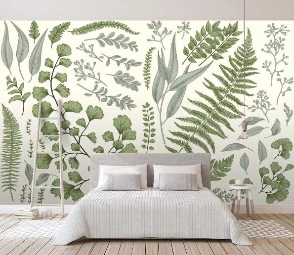 3D Green Leaves Plants Wall Mural Wallpaper 172- Jess Art Decoration