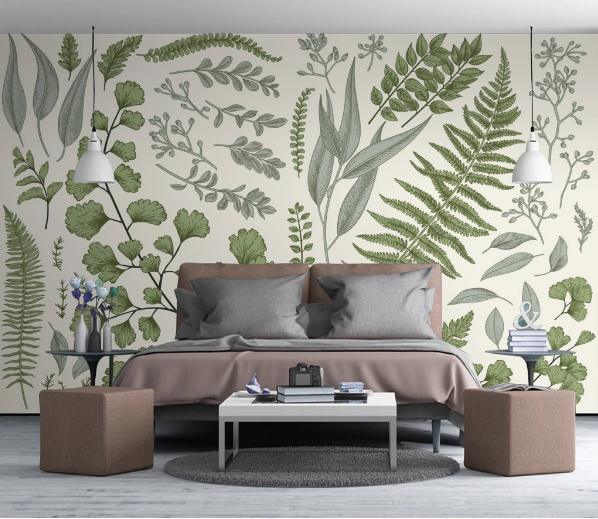 3D Green Leaves Plants Wall Mural Wallpaper 172- Jess Art Decoration