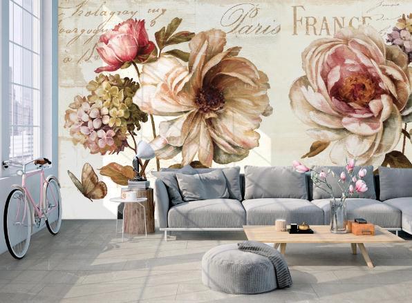 3D Floral Peony Hydrangea Wall Mural Wallpaper 289- Jess Art Decoration