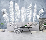 3D Grey Feather Wall Mural Wallpaper 274- Jess Art Decoration