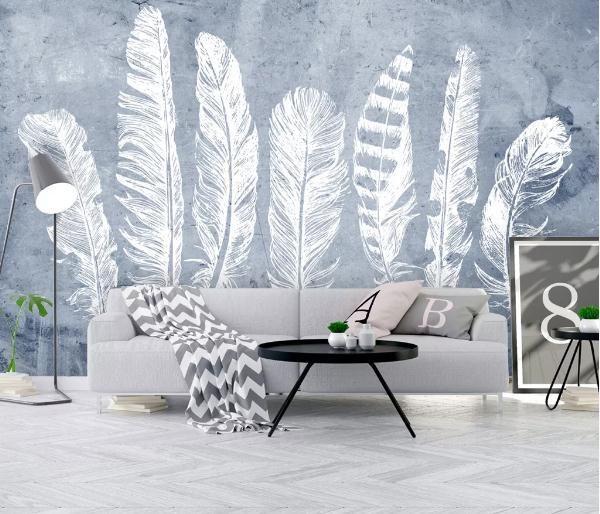 3D Grey Feather Wall Mural Wallpaper 274- Jess Art Decoration