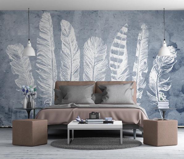 3D Grey Feather Wall Mural Wallpaper 274- Jess Art Decoration