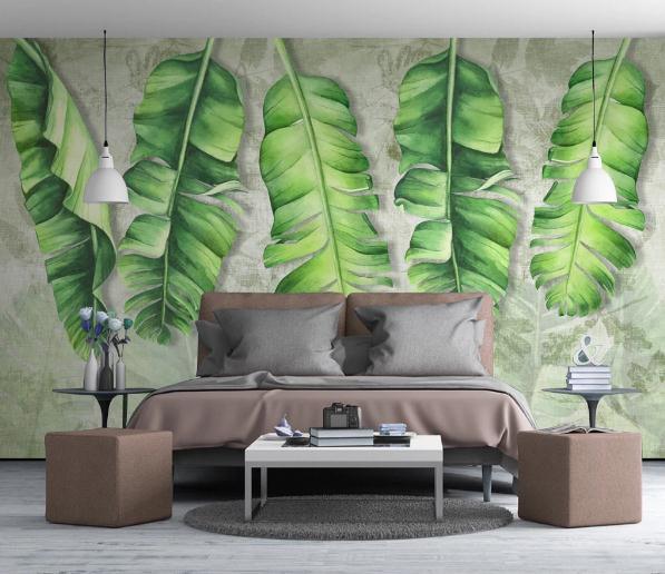 3D Green Leaves Wall Mural Wallpaper 119- Jess Art Decoration