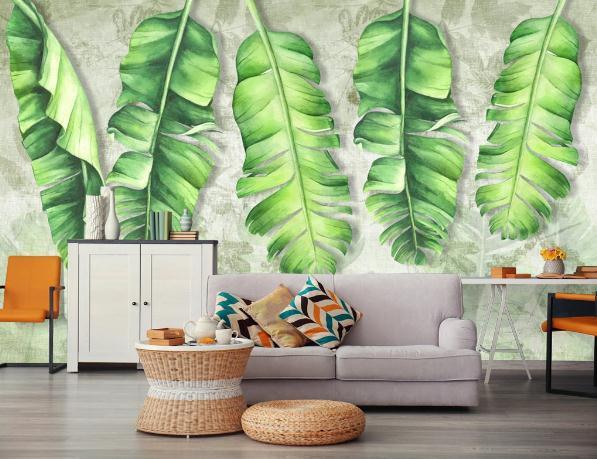 3D Green Leaves Wall Mural Wallpaper 119- Jess Art Decoration