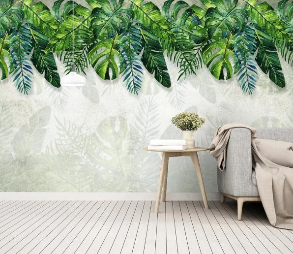 3D Green Tropical Leaves Wall Mural Wallpaper 206- Jess Art Decoration