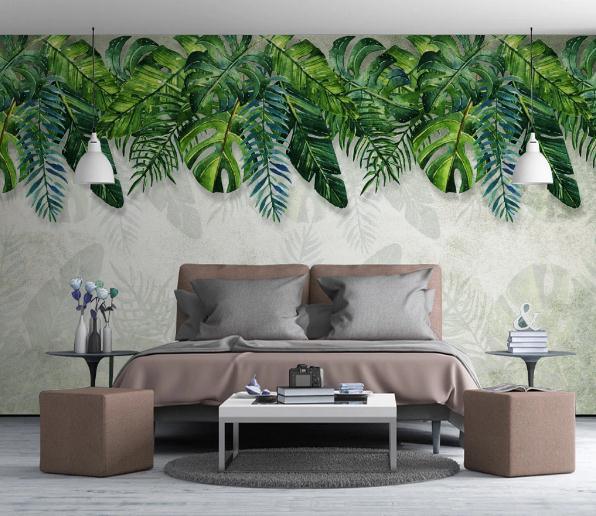 3D Green Tropical Leaves Wall Mural Wallpaper 206- Jess Art Decoration