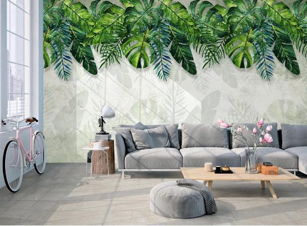 3D Green Tropical Leaves Wall Mural Wallpaper 206- Jess Art Decoration