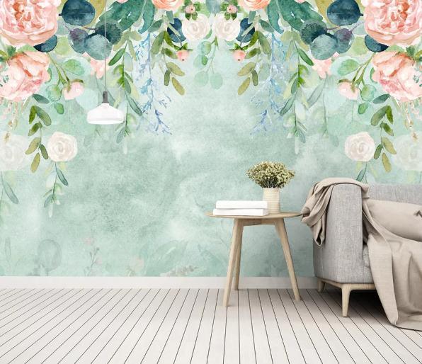 3D Green Floral Wall Mural Wallpaper 213- Jess Art Decoration