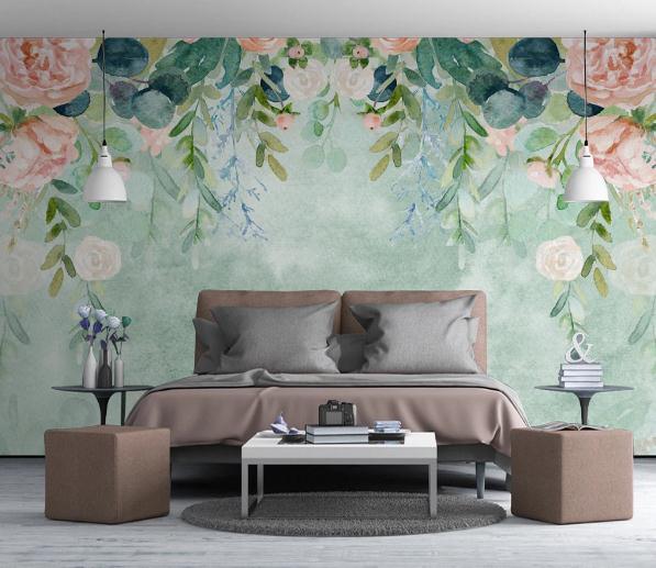 3D Green Floral Wall Mural Wallpaper 213- Jess Art Decoration