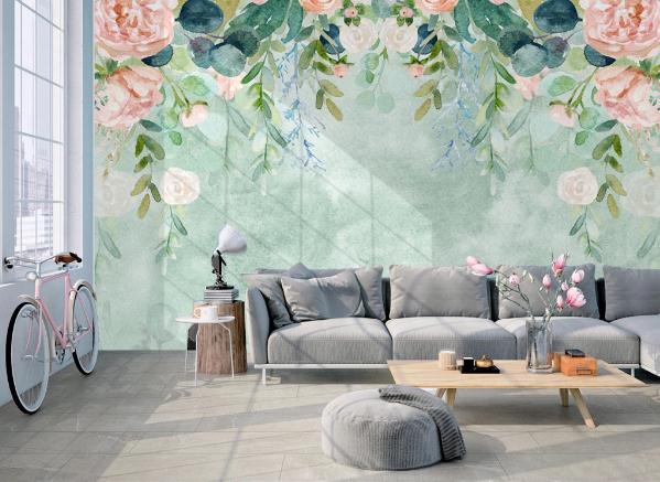 3D Green Floral Wall Mural Wallpaper 213- Jess Art Decoration
