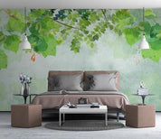 3D Green Leaves Branch Wall Mural Wallpaper 219- Jess Art Decoration