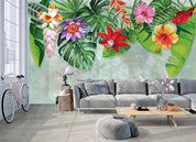 3D Tropical Leaves Floral Wall Mural Wallpaper 205- Jess Art Decoration