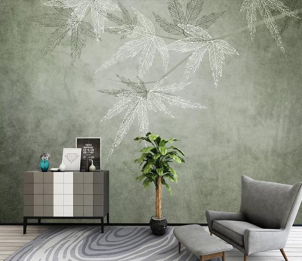 3D Grey Leaves Wall Mural Wallpaper 229- Jess Art Decoration