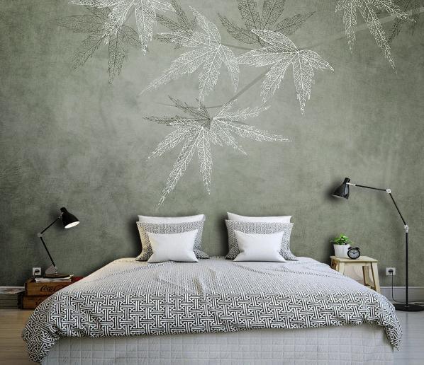 3D Grey Leaves Wall Mural Wallpaper 229- Jess Art Decoration
