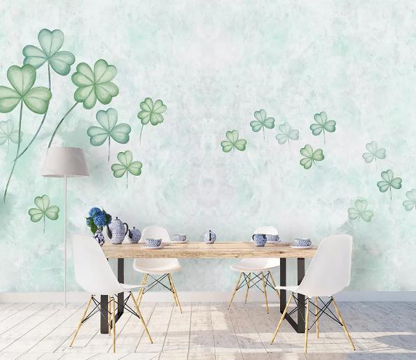 3D Green Clover Wall Mural Wallpaper 495- Jess Art Decoration