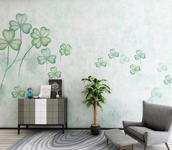 3D Green Clover Wall Mural Wallpaper 495- Jess Art Decoration