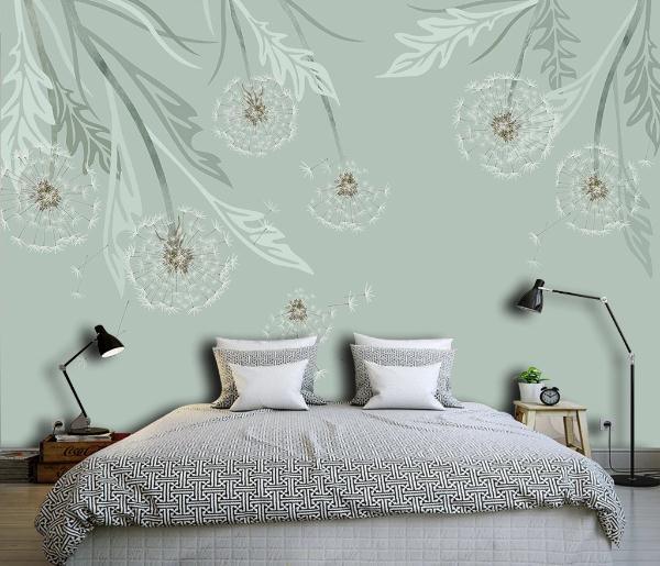 3D Green Dandelion Wall Mural Wallpaper 351- Jess Art Decoration