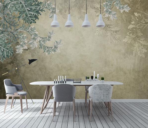 3D Grey Plants Wall Mural Wallpaper 238- Jess Art Decoration