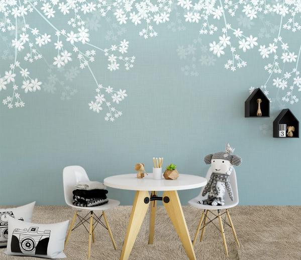 3D Blue Floral Wall Mural Wallpaper 255- Jess Art Decoration