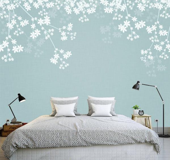 3D Blue Floral Wall Mural Wallpaper 255- Jess Art Decoration