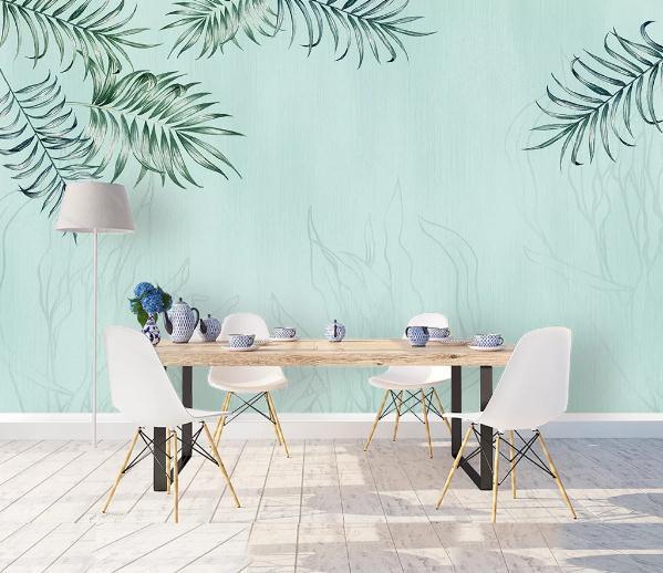 3D Blue Leaves Wall Mural Wallpaper 333- Jess Art Decoration