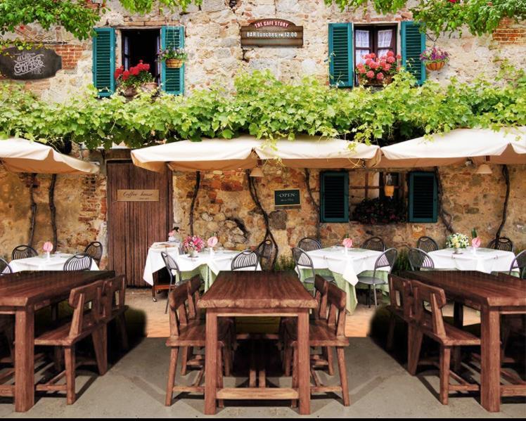 3D Retro Outdoor Bar Cafe Wall Mural Wallpaper 420- Jess Art Decoration