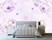 3D Retro Purple Rose Peony Wall Mural Wallpaper 414- Jess Art Decoration