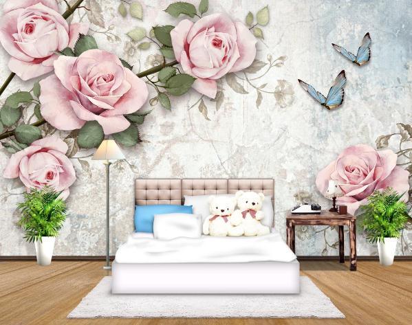 3D Nordic Fresh Color Flowersl Wall Mural Wallpaperpe  486- Jess Art Decoration
