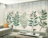 3D Nordic Simplicity Plant Leaves Wall Mural Wallpaperpe  363- Jess Art Decoration
