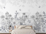 3D Nordic Retro Flowers Wall Mural Wallpaperpe 155- Jess Art Decoration