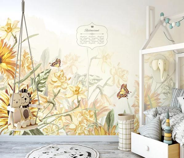 3D Nordic Retro Flowers Wall Mural Wallpaperpe 152- Jess Art Decoration