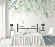 3D Nordic Hand drawing Fresh Leaves Wall Mural Wallpaperpe  283- Jess Art Decoration