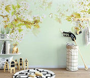 3D Nordic Hand drawing Fresh Flowers Wall Mural Wallpaperpe  258- Jess Art Decoration