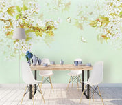 3D Nordic Hand drawing Fresh Flowers Wall Mural Wallpaperpe  258- Jess Art Decoration
