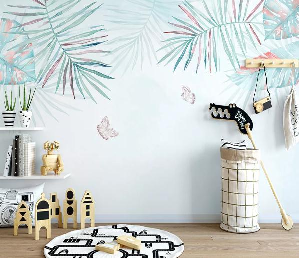 3D Nordic Fresh Palm Tree Leaves Wall Mural Wallpaperpe  453- Jess Art Decoration