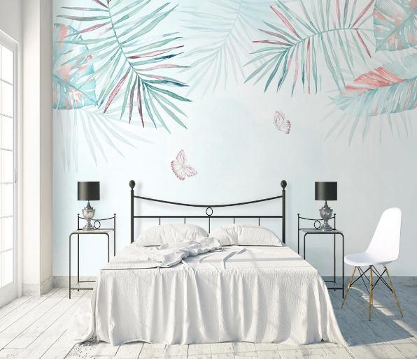 3D Nordic Fresh Palm Tree Leaves Wall Mural Wallpaperpe  453- Jess Art Decoration