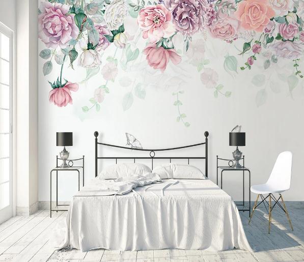3D Nordic Fresh Flowers Wall Mural Wallpaperpe  454- Jess Art Decoration