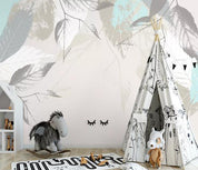 3D Nordic Hand drawing Plant Wall Mural Wallpaperpe  335- Jess Art Decoration