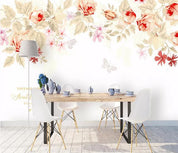 3D Nordic Hand drawing Fresh Flowers Wall Mural Wallpaperpe  254- Jess Art Decoration