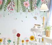 3D Nordic Simplicity Hand drawing Flowers Wall Mural Wallpaperpe 171- Jess Art Decoration